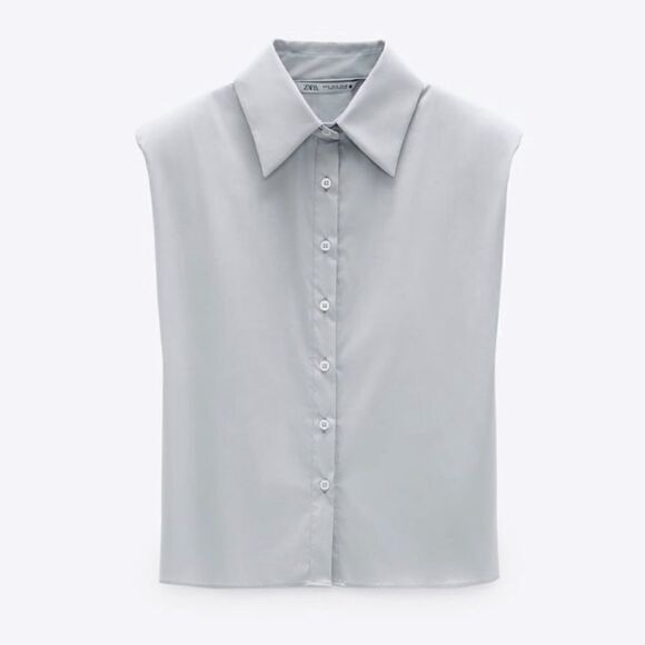 Zara Limited Edition Padded Shoulder Shirt - Picture 2 of 11